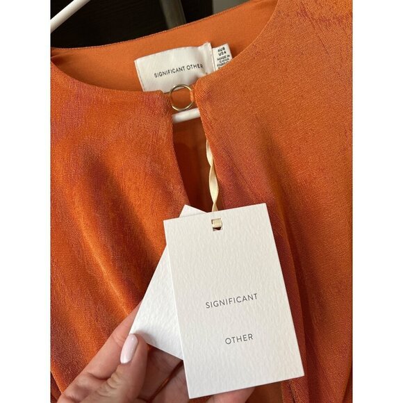 Significant Other Ivy Stretch Bodycon Mini Dress Clay Orange Womens Size 4 US - Picture 10 of 11